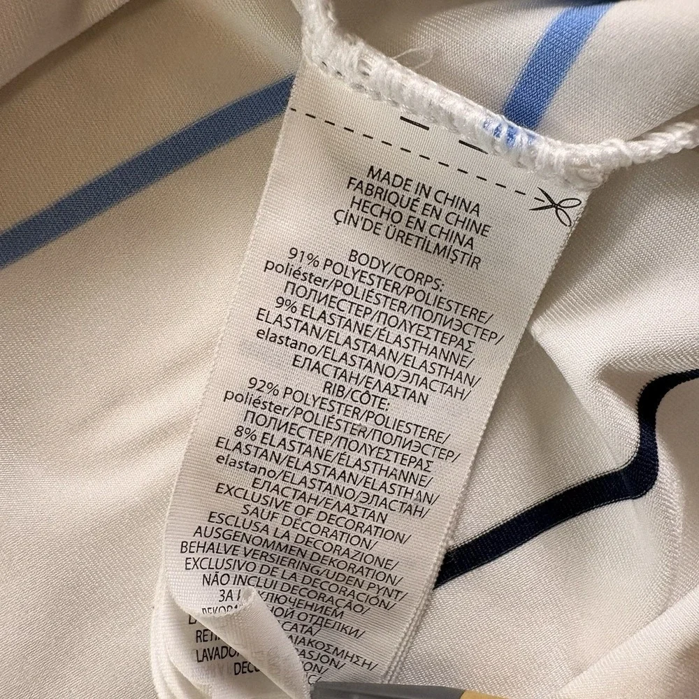 Polo Ralph Lauren White Blue Stripe Classic Fit Performance Shirt XXL Breathable